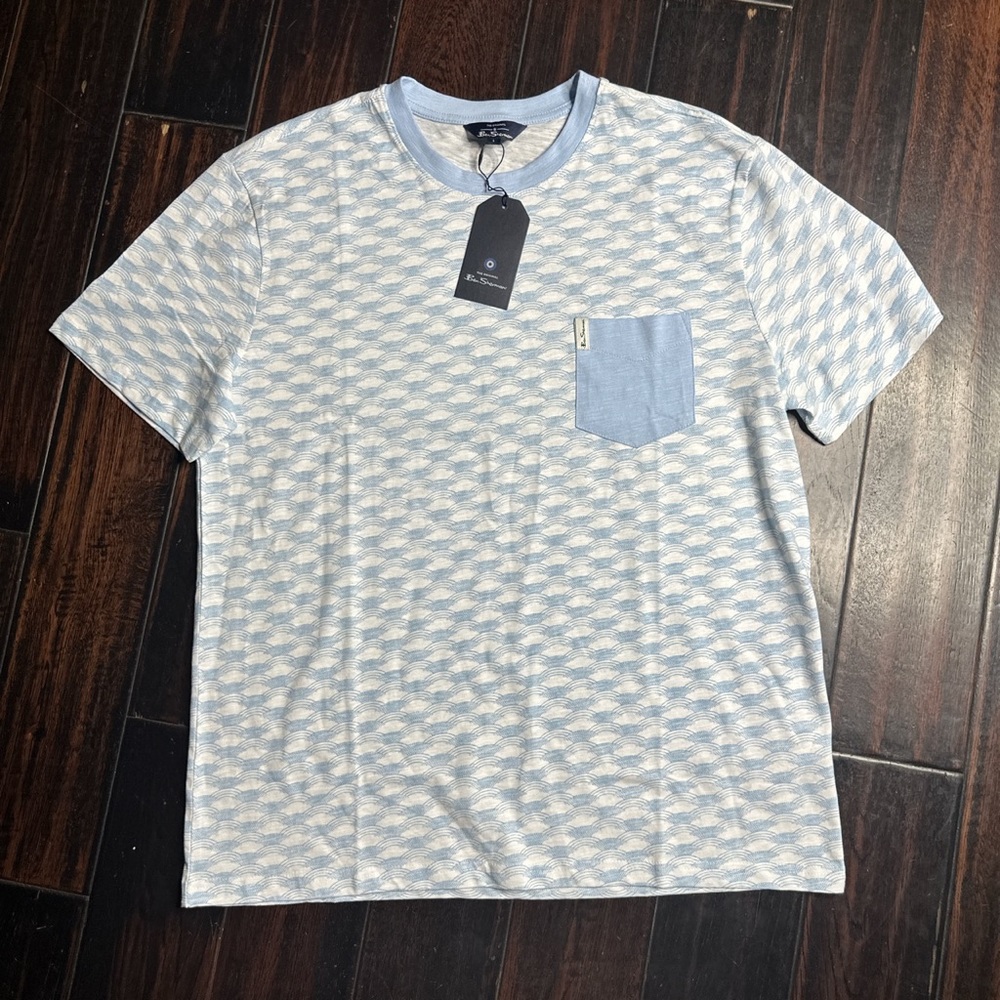 Crewneck cotton T-shirt w/ pattern & pocket Ben Sherman California basic casual